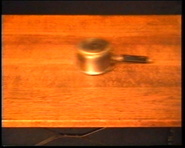 Claude Closky, ‘Objects moving from left to right,’ 1996, DVD, DVD player, stereo color monitor, loop (4’30”).
